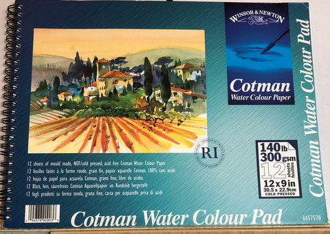 Windsor & Newton, Cotman Water Colour Paper,  140lb. 12 by 9 Inches12 Pages