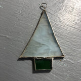 Stained Glass, Mini White Christmas Tree, Ornament