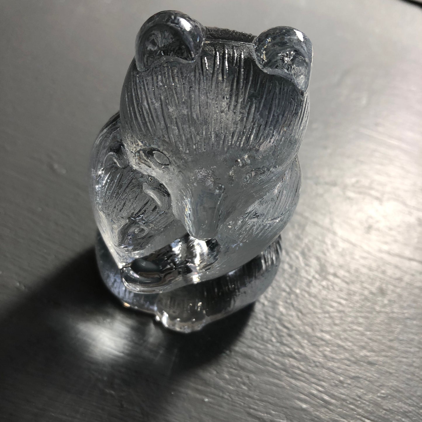 Clear Glass, Mama Bear Holding Baby Bear, Vintage Collectible Figurine