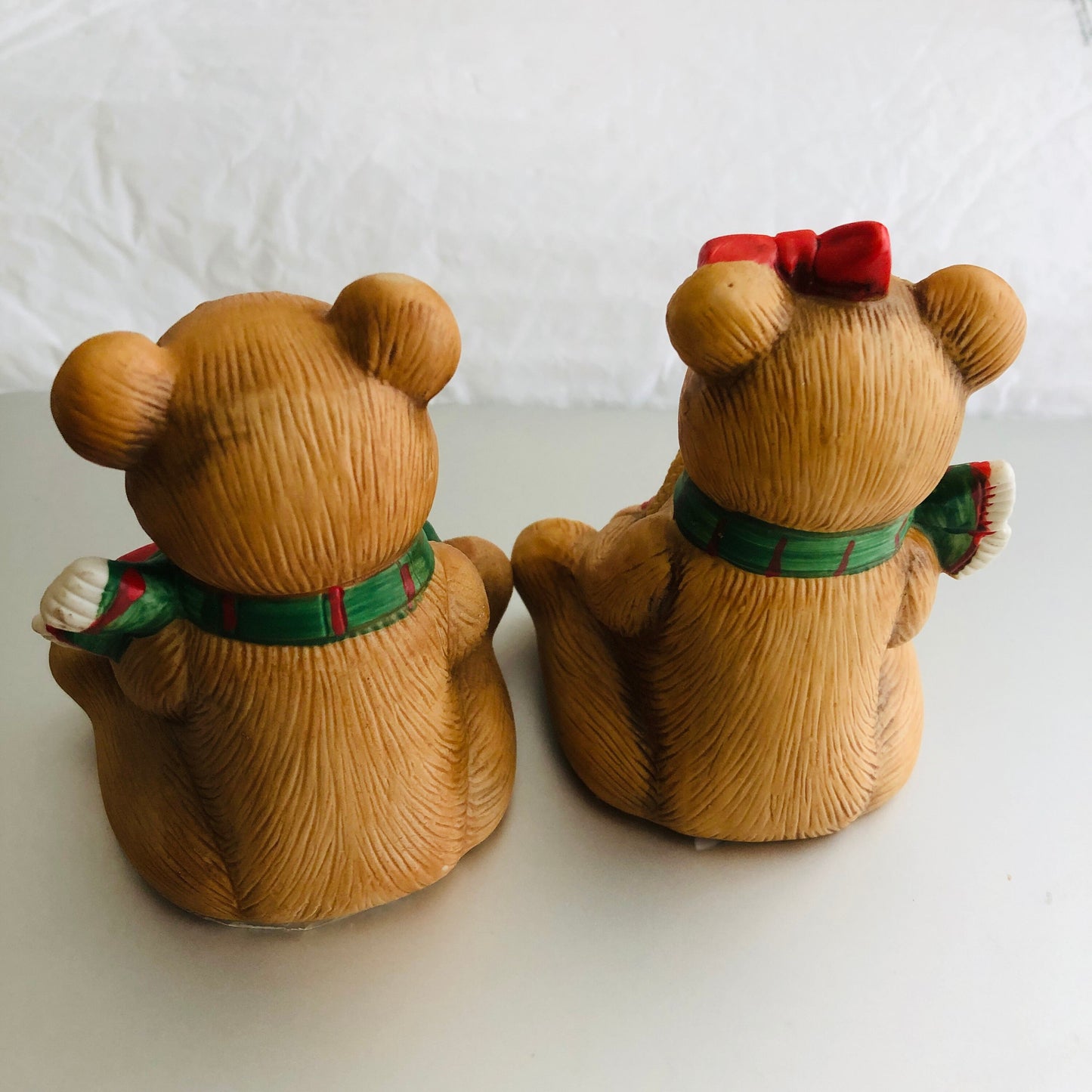 HOMECO, Teddy Bear Kids, with Christmas Toys, Set Of 2 Vintage Collectible Figurines