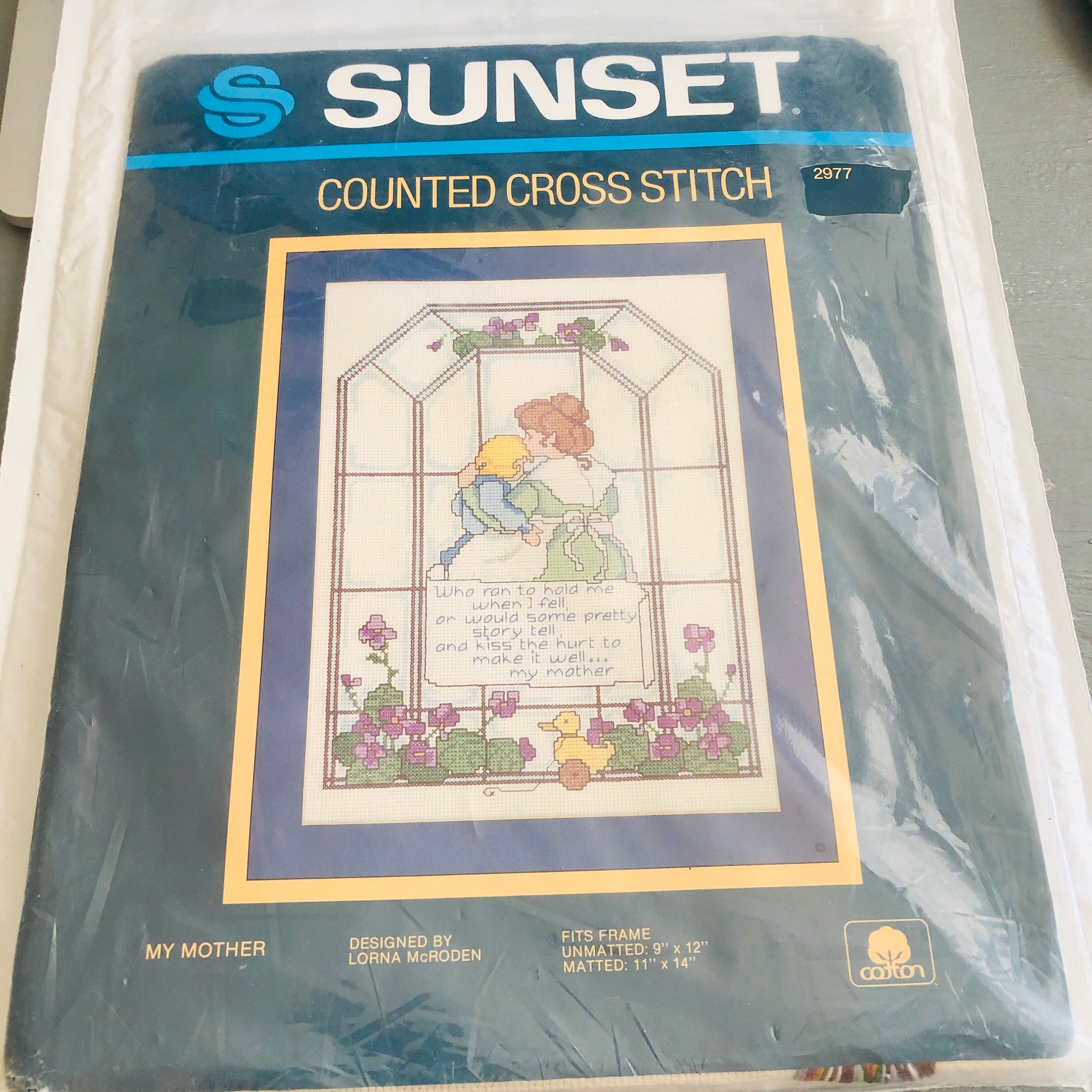 Sunset, My Mother, 2977Vintage 1965, Counted Cross Stitch Kit, 9 by 12 inches*