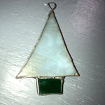 Stained Glass, Mini White Christmas Tree, Ornament