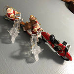 Motorcycle, Set of 5, Santa, Christmas, Themed Ornaments