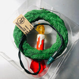 Hallmark, Chris Mouse Wreath, Vintage 1990, Keepsake Ornament, QLX729-6, Magic Light