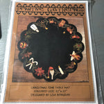 Primitive Gatherings, Christmas Time Table Mat, 2010, Wool Mat Pattern, 22 by 22 Inches