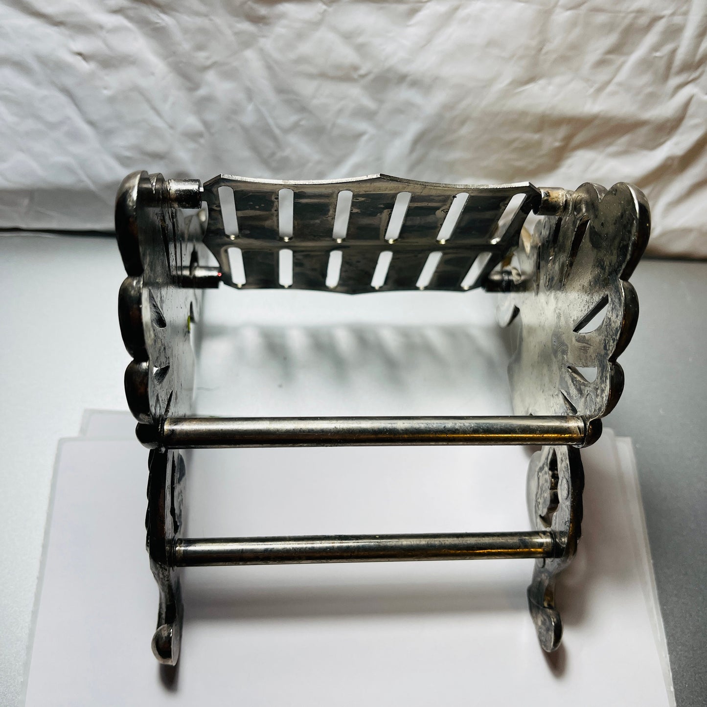 Ornate Silver plated buffet caddie for knives, spoons, or forks vintage dining & serveware collectible