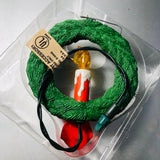 Hallmark, Chris Mouse Wreath, Vintage 1990, Keepsake Ornament, QLX729-6, Magic Light