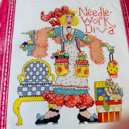 Bucilla, Needlework Diva, 2010, Counted Cross Stitch Kit, 28 Count AIDA, 7.5 by 9 Inches