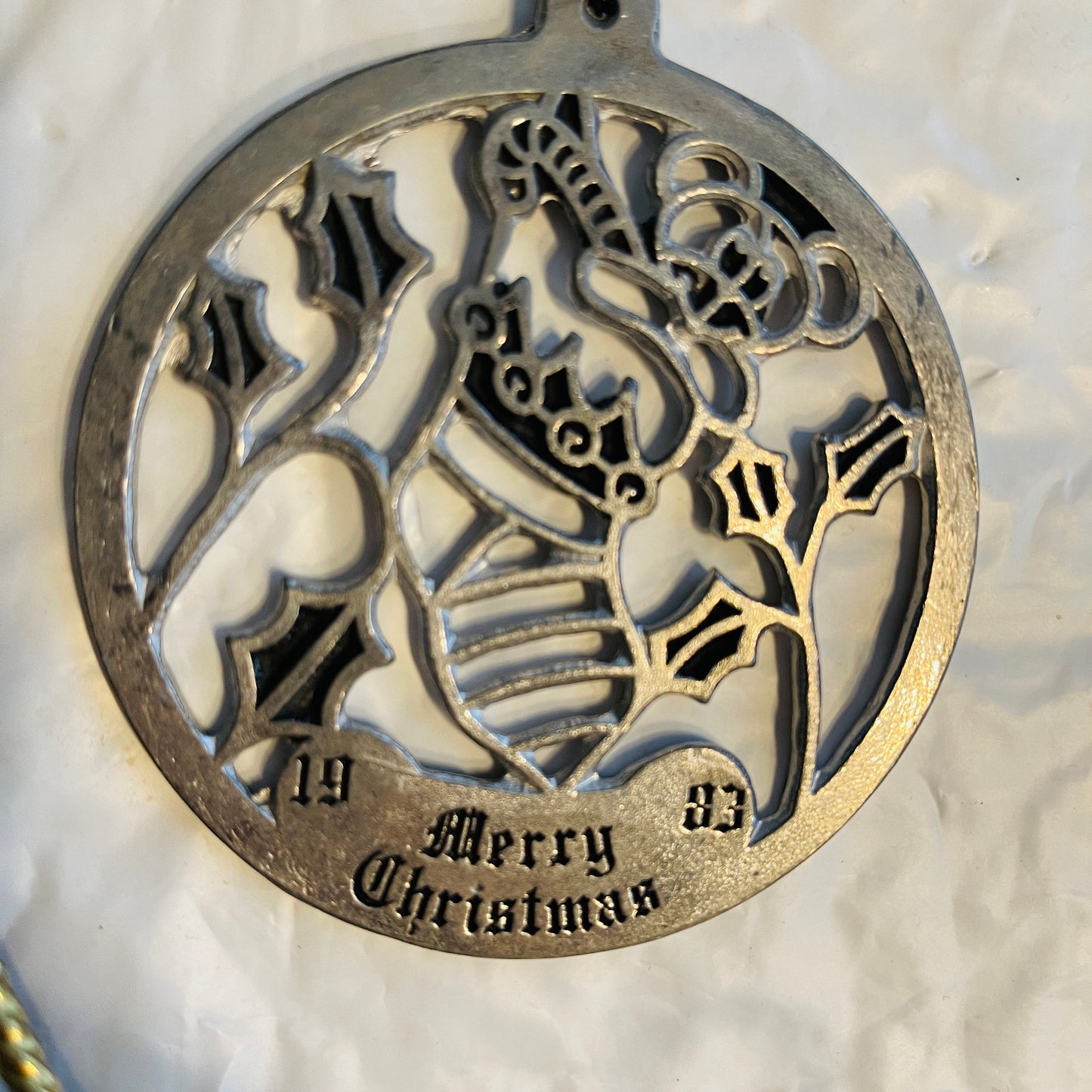 Pewter, Remember the Children, Merry Christmas, Dated 1983, Ornament
