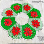 Poinsettia Wreath Vintage Fabric Panel