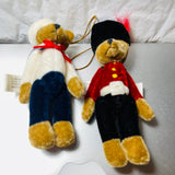 Nutcracker Soldier, and Sailor, Set Of 2, Teddy Bears, Stuffed Ornaments