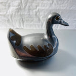 Duck Trinket Dish, Silver Tone with Gold Tone Accents, Vintage Collectible