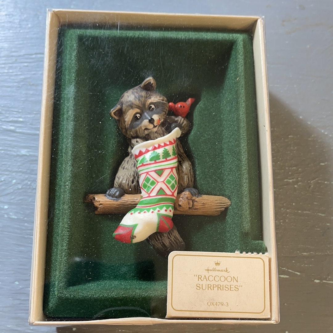 Hallmark, Raccoon Surprises, Vintage 1982, QX4793