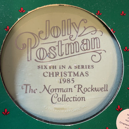 Hallmark, Norman Rockwell #6 - Jolly Postman, Dated 1985, Cameo Ornament, QX374-5