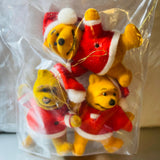 Winnie the Pooh, Set of 3, Walt Disney Productions Flocked Vintage Ornaments