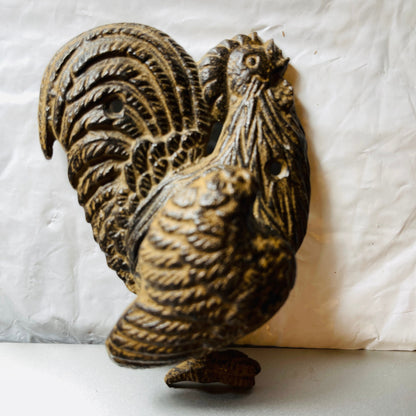 Cast Iron Rooster Door Knocker, Vintage Restoration Hardware