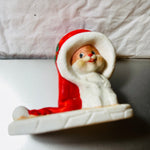 Little Mouse in a Big Santa Hat, Vintage Collectible Figurine