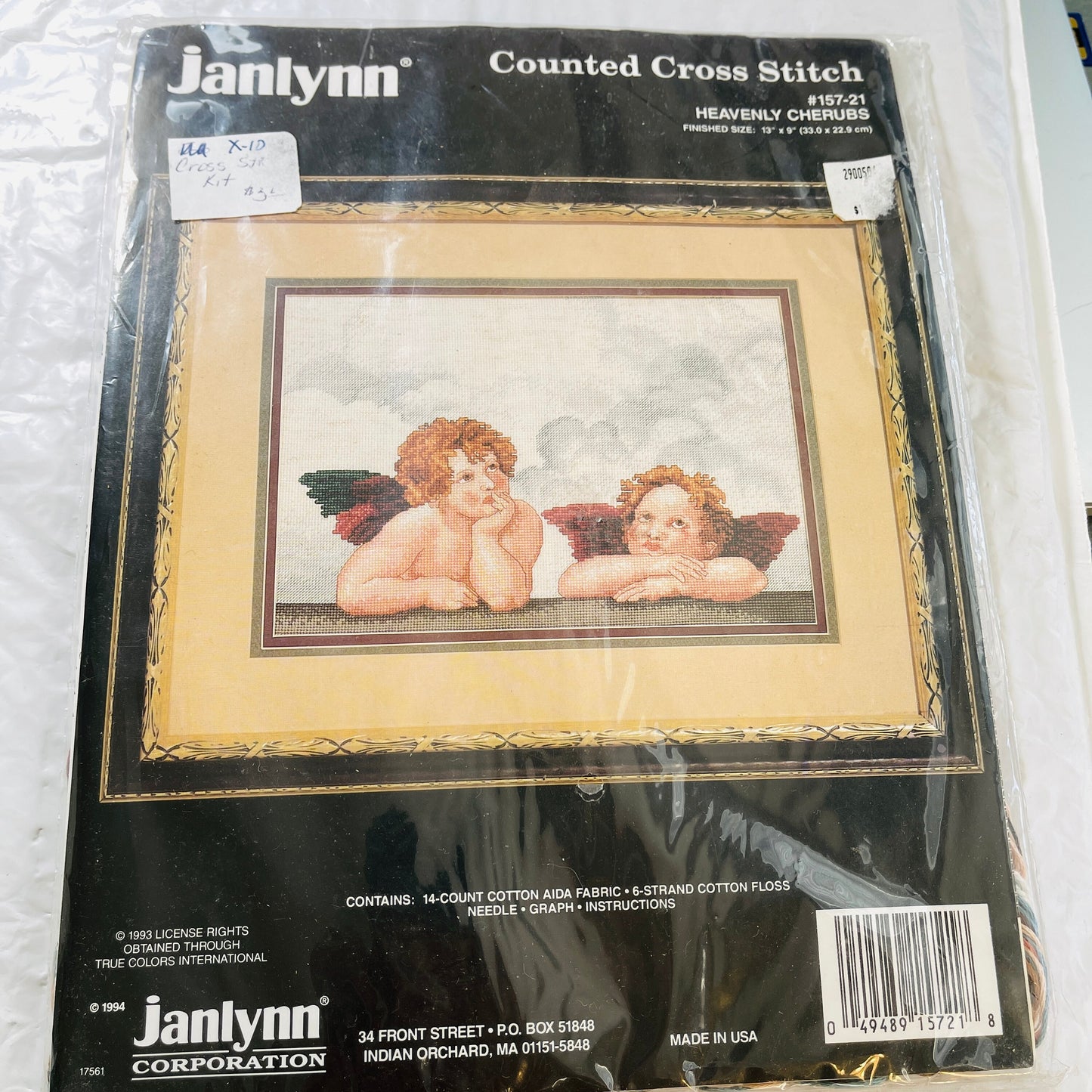 Janlynn, Heavenly Cherubs, Vintage 1994, Cross Stitch Kit, 13 by 9 Inches*