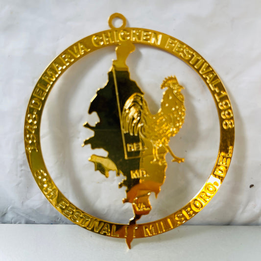 Delmarva Chicken Festival, 50th Anniversary 1948-1998, Gold Tone Ornament
