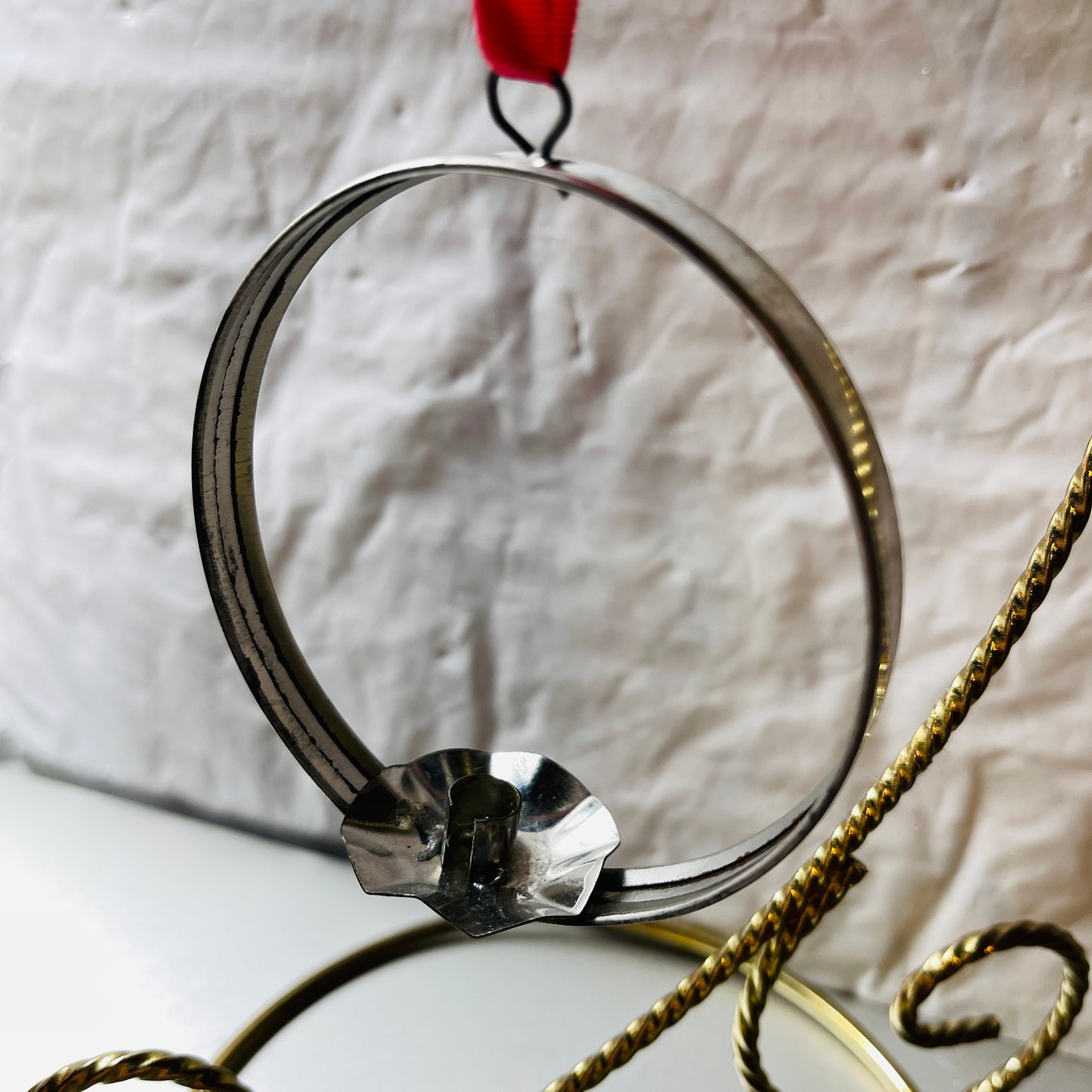 Tin Mini Candle Holder Hoop Ornament