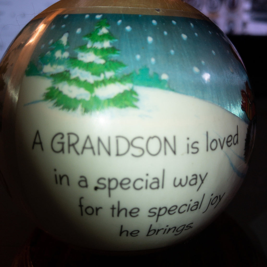 Hallmark, Grandson, Vintage 1978, Satin Ball, Keepsake Ornament