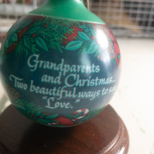 Hallmark, Grandparents, Dated 1990, Glass Ball, Keepsake Ornament, QX2253