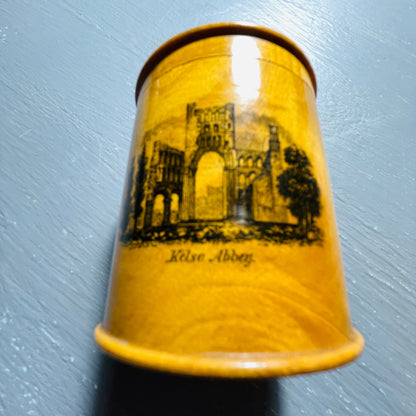 Melrose Abby- Kelce, Abby-Floors Castle, Wooden Snuff Box, Vintage Tobacciana Collectible