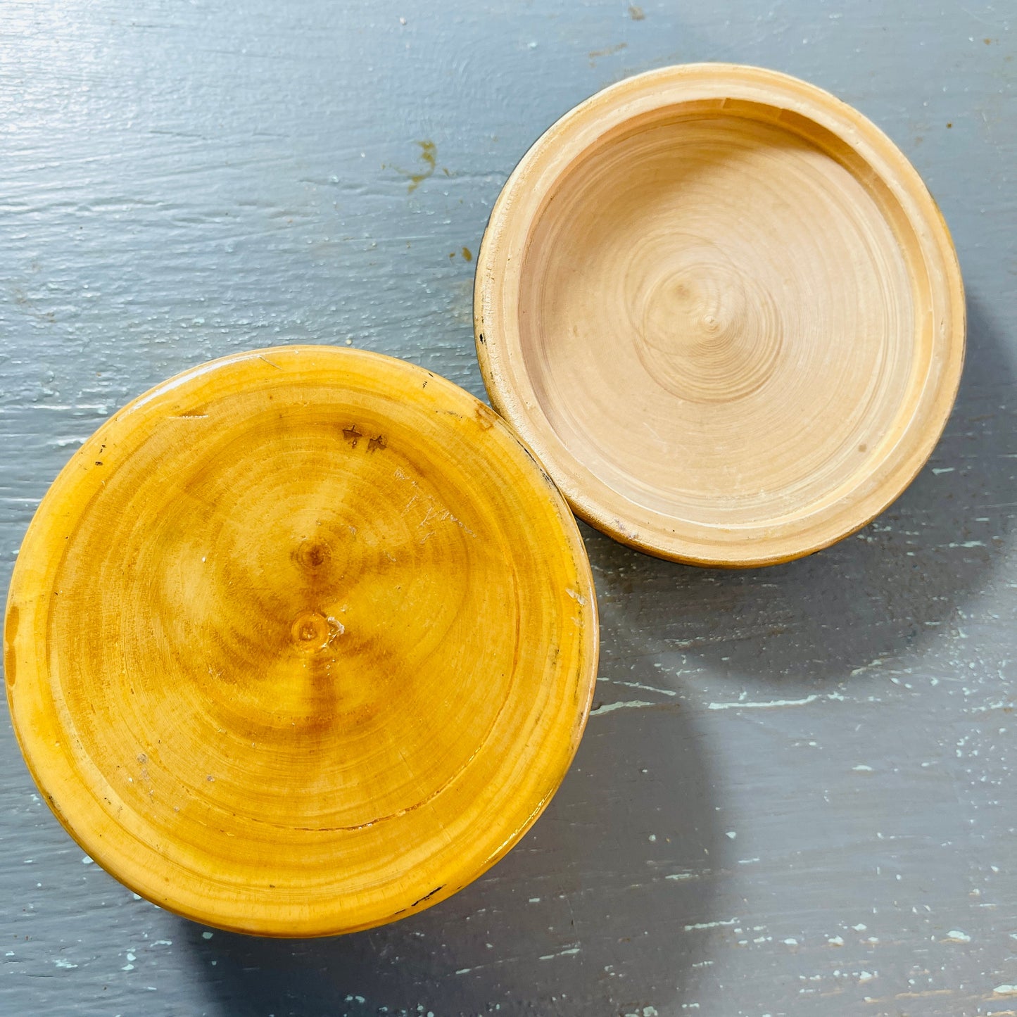 Wildcat, Round Painted Wooden Trinket Box