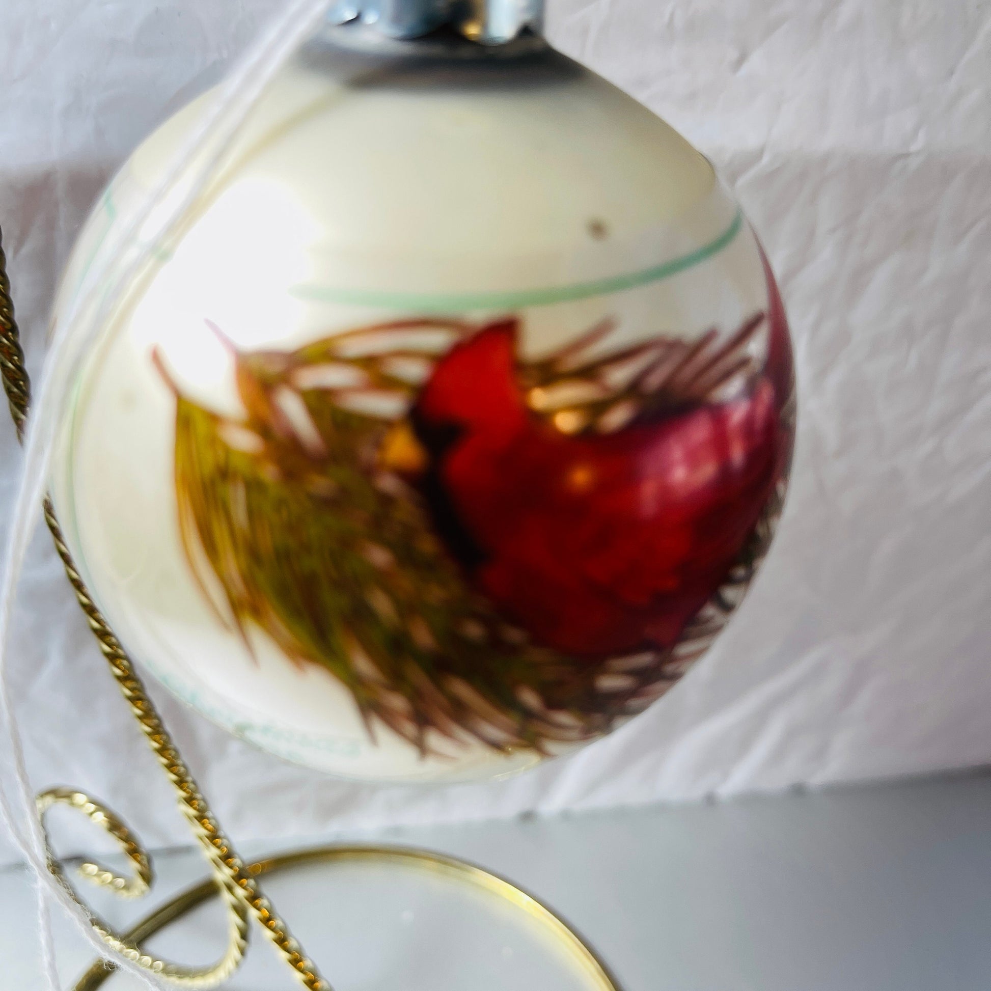 Hallmark, Cardinal, Vintage 1976, Glass Ball, Christmas Ornament, QX2051