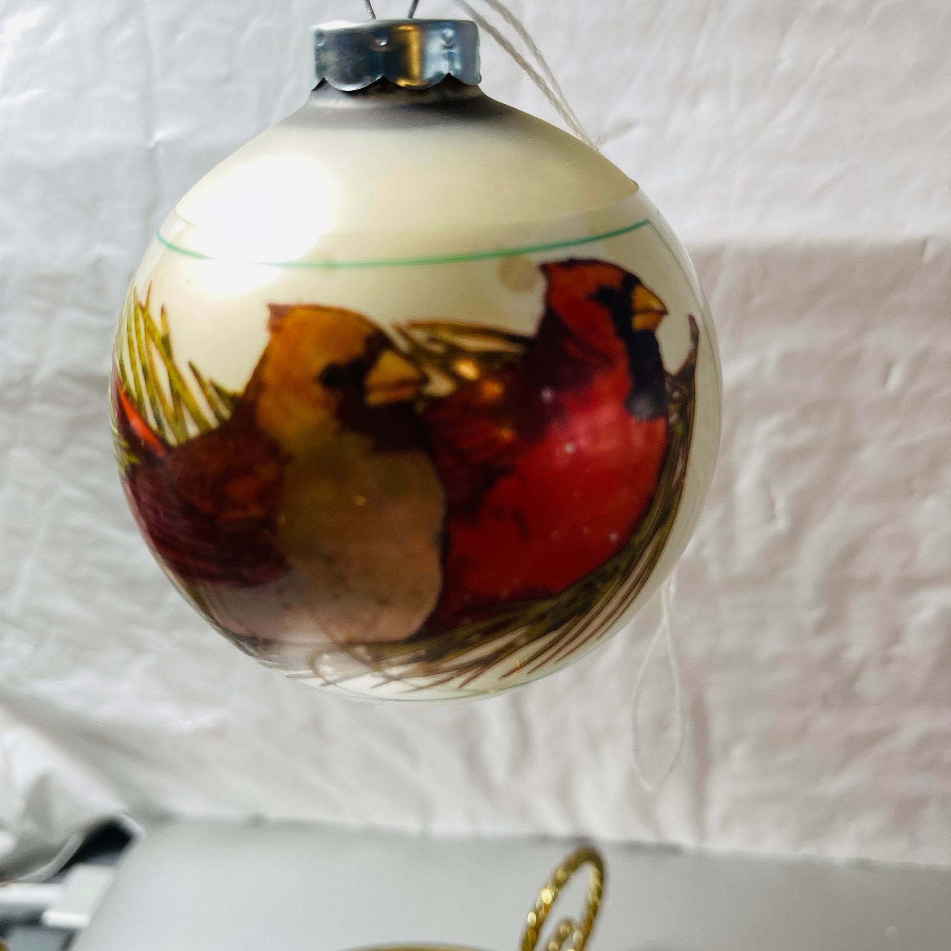 Hallmark, Cardinal, Vintage 1976, Glass Ball, Christmas Ornament, QX2051