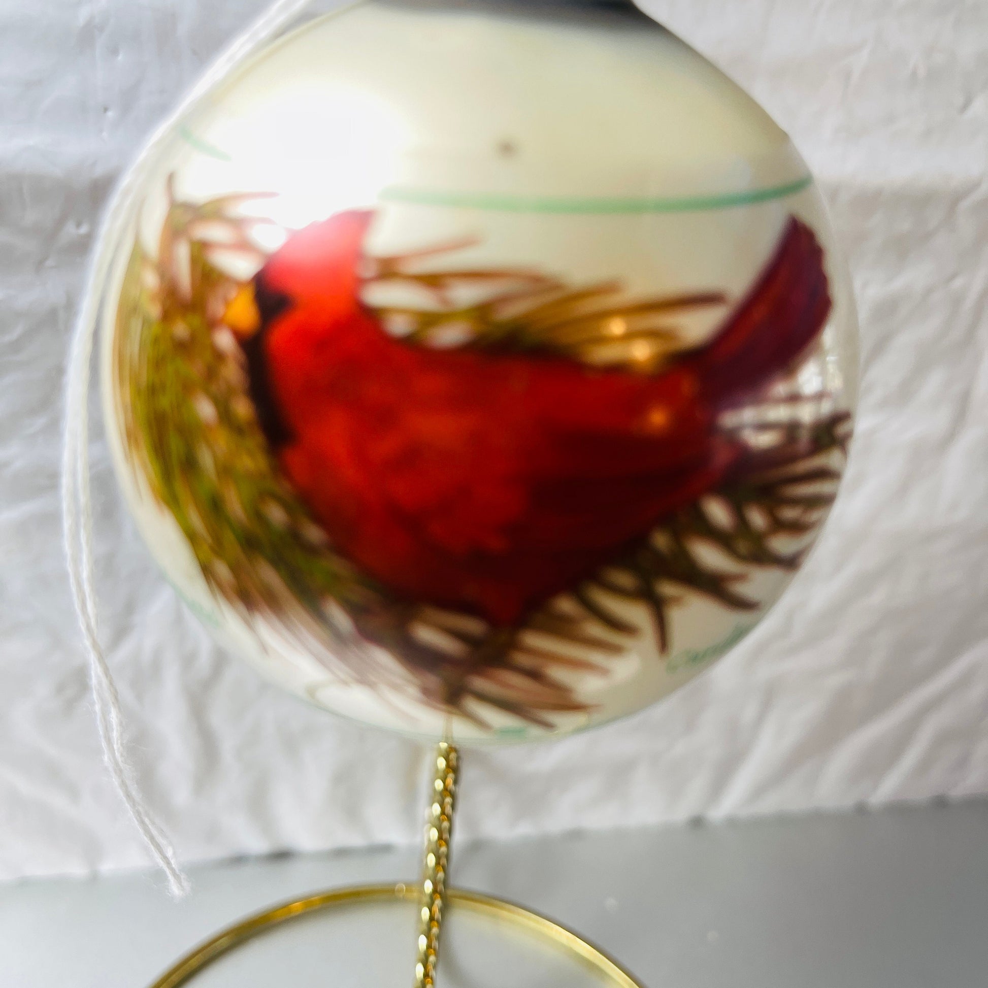 Hallmark, Cardinal, Vintage 1976, Glass Ball, Christmas Ornament, QX2051