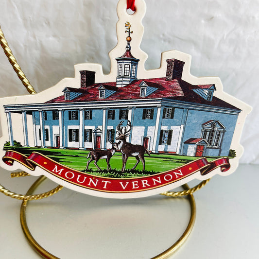 Crafted America, Mount Vernon,Home of George washington, Vintage 1994, Cardboard Ornament