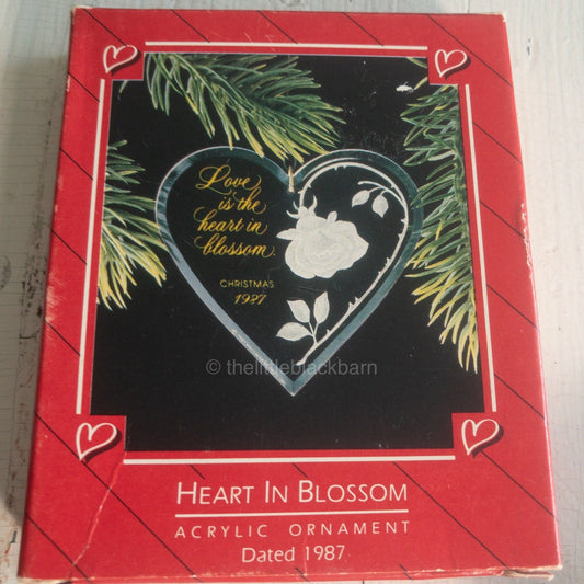 Hallmark, Heart In Blossom, Dated 1987,  Acrylic Keepsake Ornament, QX3727*