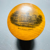 Melrose Abby- Kelce, Abby-Floors Castle, Wooden Snuff Box, Vintage Tobacciana Collectible