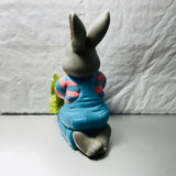 Department 56, Bunny Rabbit In Overalls & Striped Sweater, Eating A  Carrot, with silk leaves*