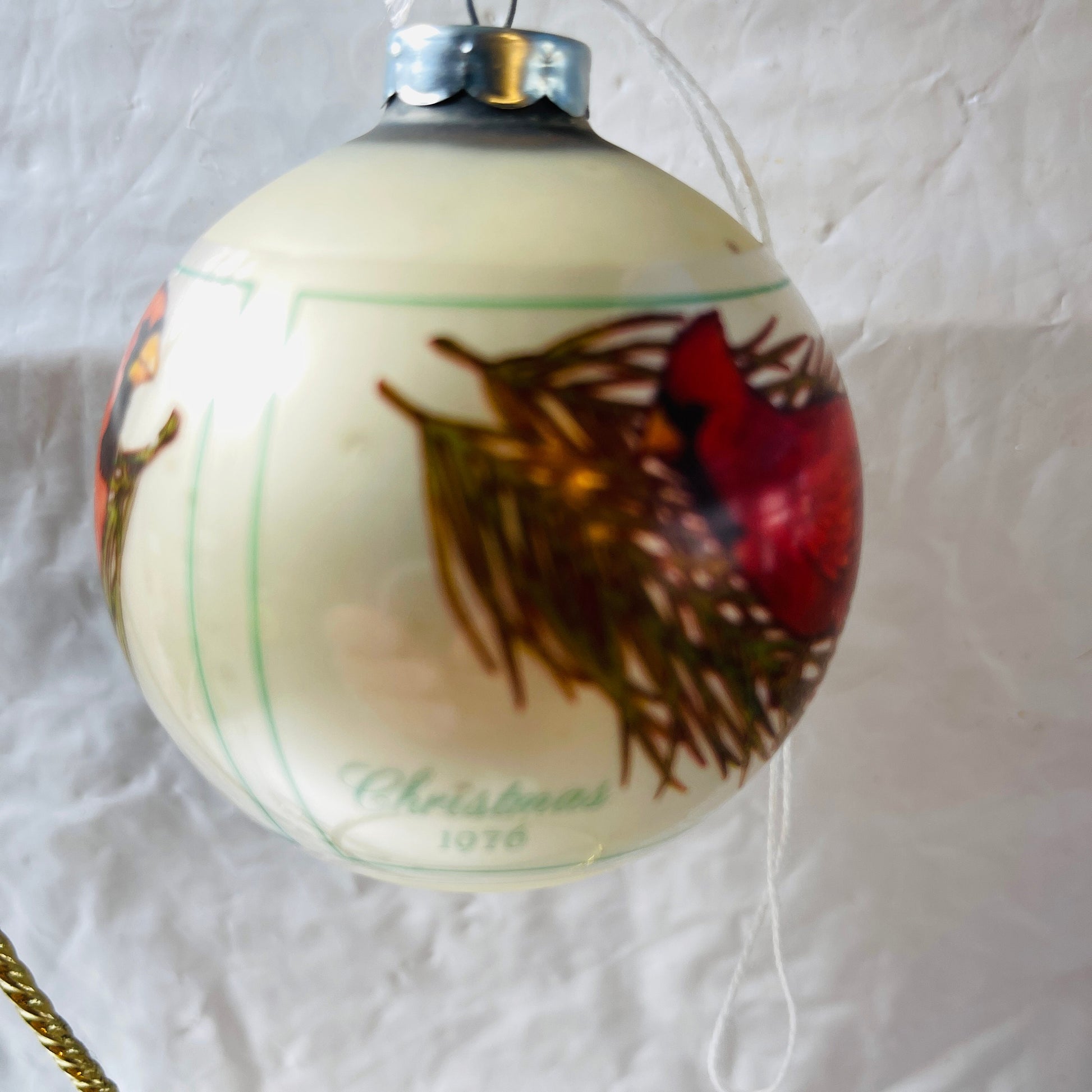 Hallmark, Cardinal, Vintage 1976, Glass Ball, Christmas Ornament, QX2051