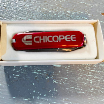 Victorinox, Chicopee, Swiss Army, Folding Pocket Knife, Vintage Advertising Collectible