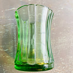 Fancy Heavy Glasses, Handmade in Mexico, Choice Of Clear Blue Or Clear Green, Vintage Collectibles