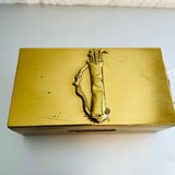 Brass Golf Bag with Clubs, Matchbox Holder with Striker Cutouts, Vintage Collectible Tobacciana*