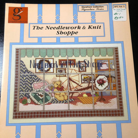 Graphworks Ltd., The Needlework and Knit Shoppe, Storefront Collection, Signature Series, Vintage 1986, Counted Cross Stitch Pattern