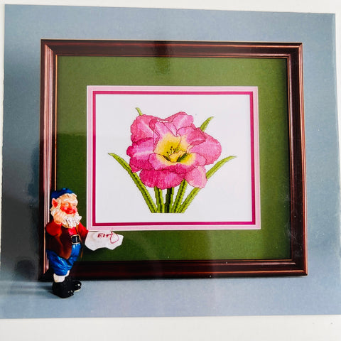 Elf Charts, Daylily, Frances Joiner (Pink), Vintage 2000, Counted Cross Stitch Chart