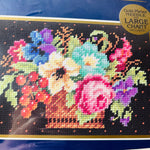 Bucilla, Floral Basket, Vintage 1998, Needlepoint Kit, 7 By 5 Inches