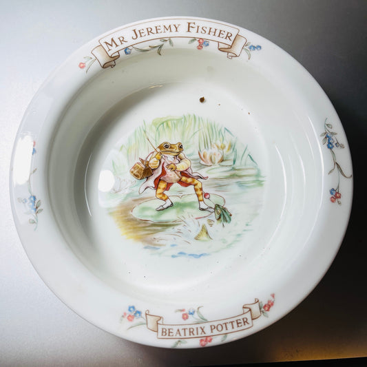 The World of Beatrix Potter, Mr. Jeremy Fisher, Royal Albert, Bone China Bowl, Vintage 1986, Collectible