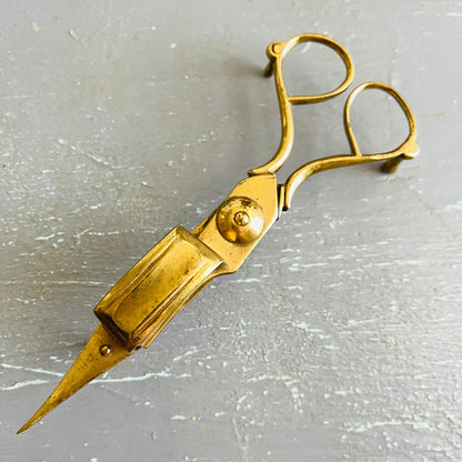 Brass Wick Trimmer Scissors Style Candle Snuffer For Your Vintage Candle Snuffer Collection