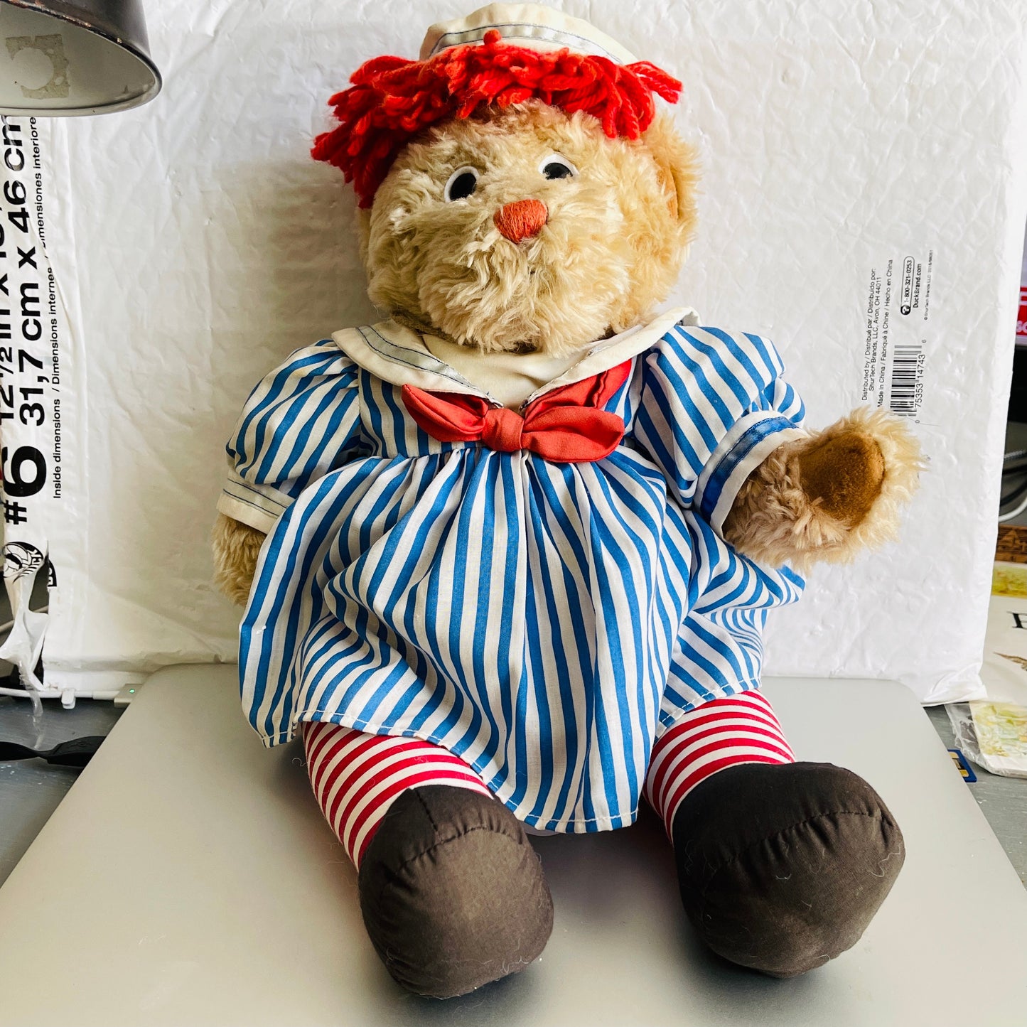 Dakin, Johnny Gruelle, Redhead Sailor Raggedy Ann Teddy Bear, Vintage Collectible Stuffed Toy