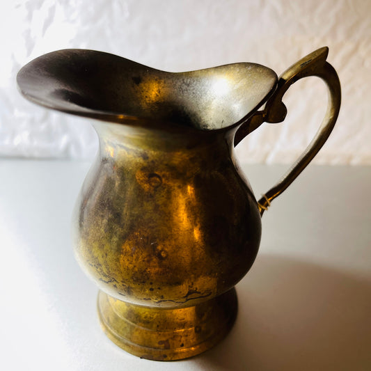 Small Brass Creamer/Syrup Pitcher, Vintage Decorative Collectible