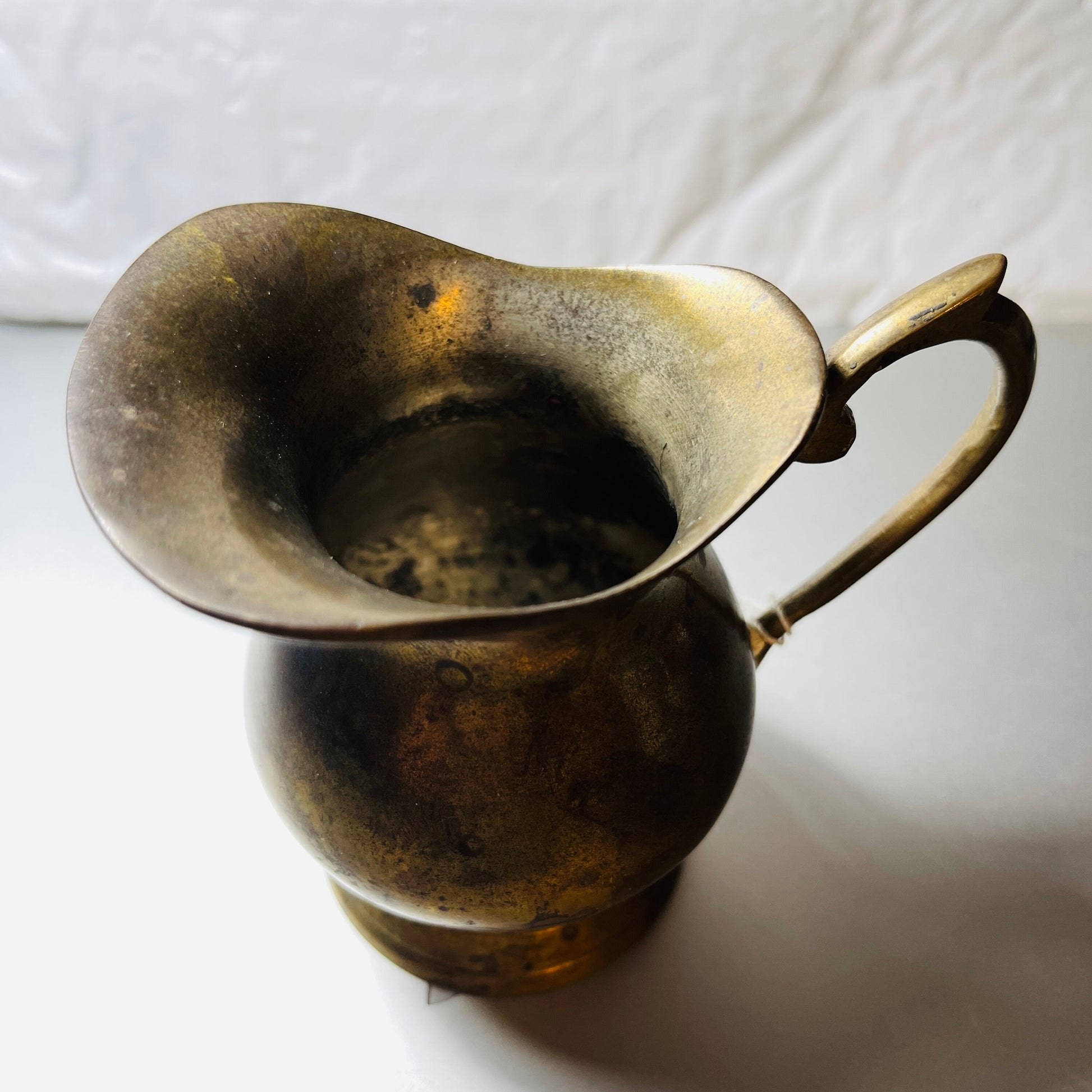 Small Brass Creamer/Syrup Pitcher, Vintage Decorative Collectible