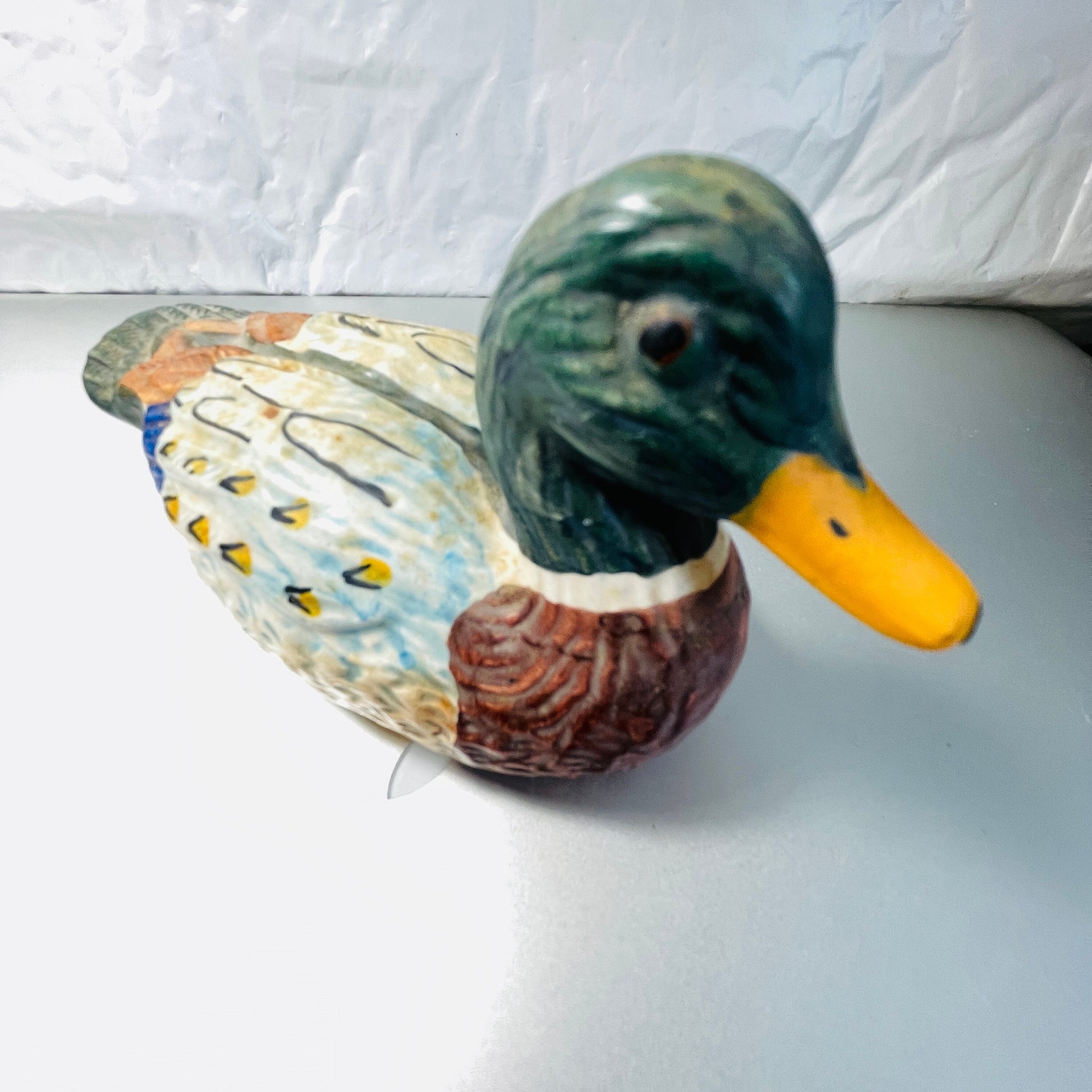 Weiss, Mallard Duck, hand painted porcelain, made in Brazil, vintage collectible figurine