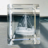 Thor Heyerdahl's Boat, Tigris, In Laser Etched Glass, Vintage Collectible, See Details*