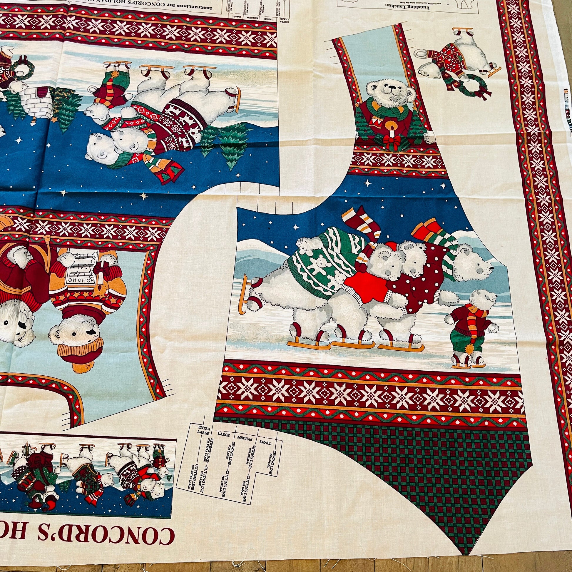 Concord's Holiday On ice, Vest, Fabric Panel, Fits Small to Extra Large